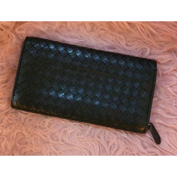 Bottega Veneta Black Intrecciato Wallet