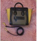 Celine Tricolor Leather and Nubuck Handbag With Shoulder Strap