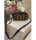 Black Gucci Shoulder Bag Accented With Gold Studs  - SOLD OUT 