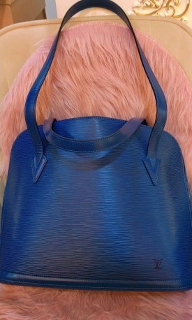 Louis Vuitton Blue Epi Lussac Tote Bag 